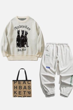 Concert Outfit Doberman Print Sweater