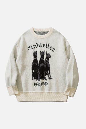 Concert Outfit Doberman Print Sweater