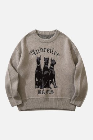 Concert Outfit Doberman Print Sweater