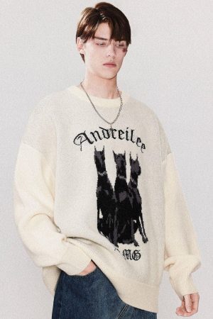 Concert Outfit Doberman Print Sweater