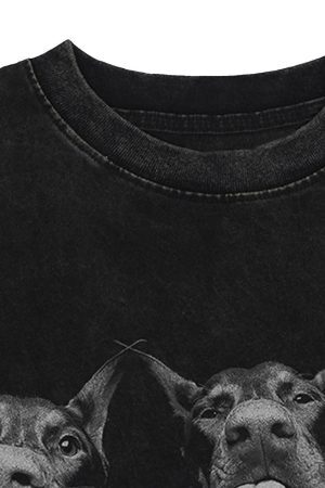 Concert Outfit Doberman Print Washed Vintage T-Shirt