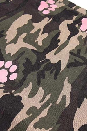 Concert Outfit Dog Paw Print Camouflage Pants