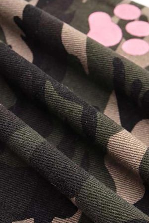 Concert Outfit Dog Paw Print Camouflage Pants