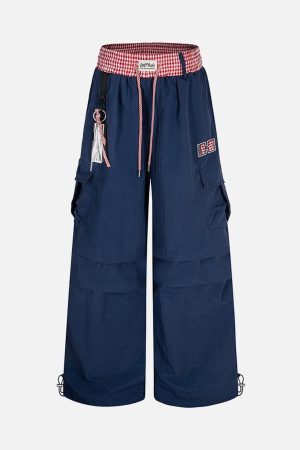 Concert Outfit Double Waist Drawstring Baggy Cargo Pants
