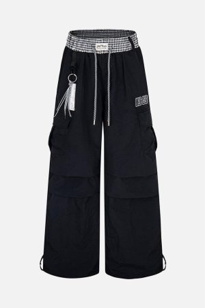 Concert Outfit Double Waist Drawstring Baggy Cargo Pants