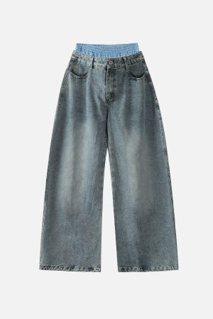 Concert Outfit Double Waist Loose Sagging Jeans