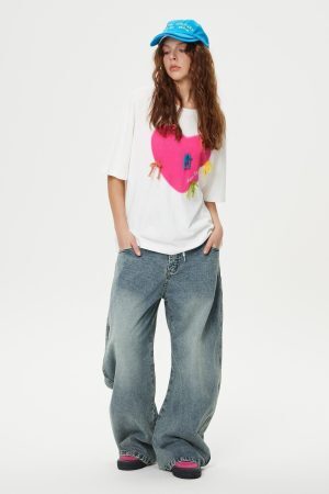 Concert Outfit Double Waist Loose Sagging Jeans