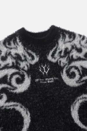 Concert Outfit Dragon Mohair Jacquard Sweater