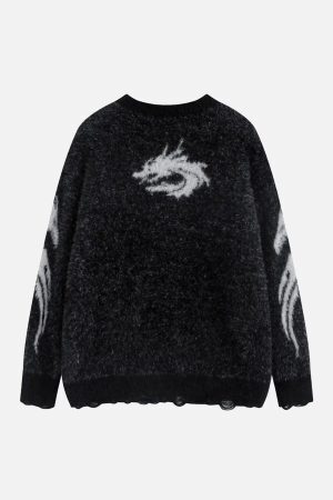 Concert Outfit Dragon Mohair Jacquard Sweater