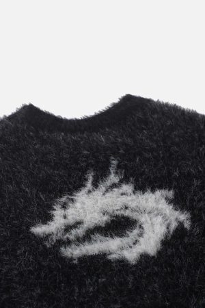 Concert Outfit Dragon Mohair Jacquard Sweater