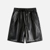 Concert Outfit Drawstring Faux Leather Shorts