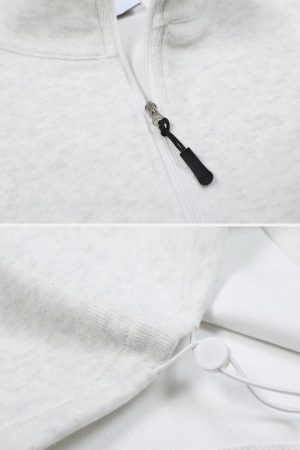 Concert Outfit Drawstring Hem Stand Collar Sweatshirt