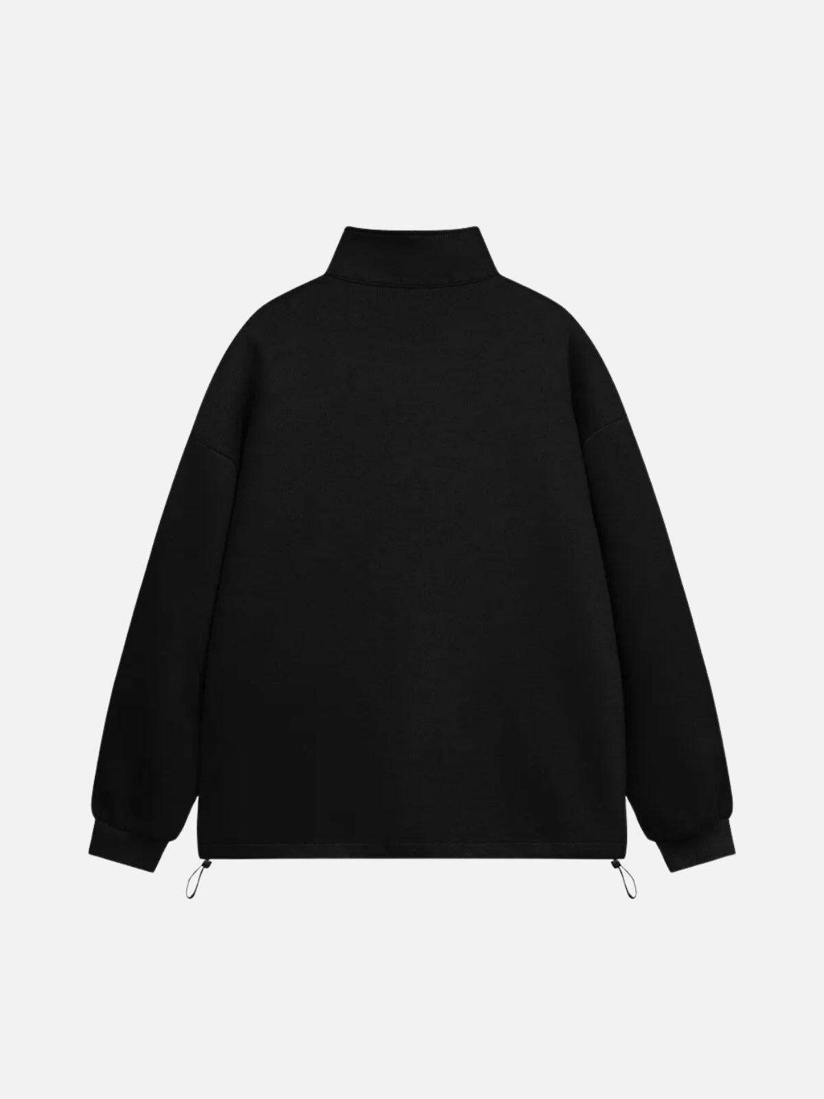 Concert Outfit Drawstring Hem Stand Collar Sweatshirt Concert Outfit Drawstring Hem Stand Collar Sweatshirt