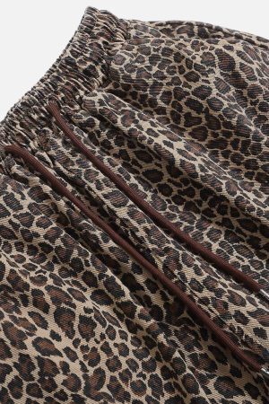 Concert Outfit Drawstring Leopard Print Shorts