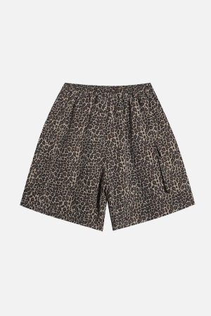 Concert Outfit Drawstring Leopard Print Shorts