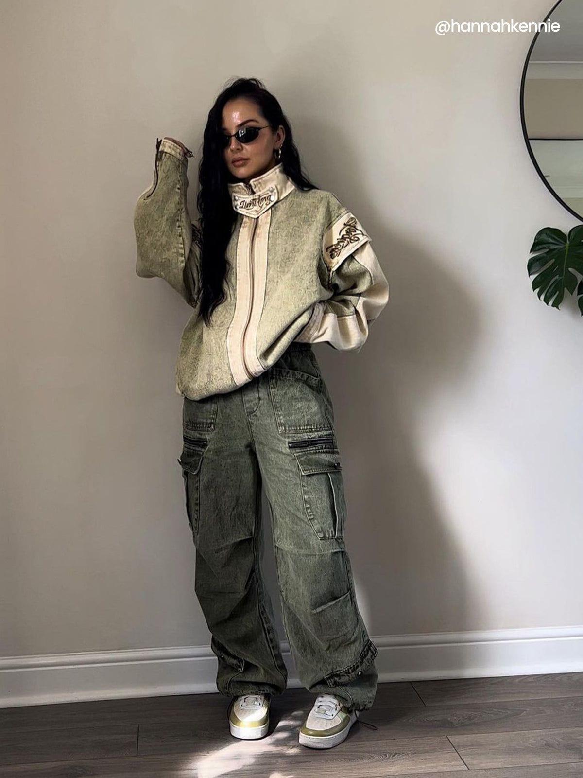 Concert Outfit Drawstring Loose Cargo Jeans Concert Outfit Drawstring Loose Cargo Jeans