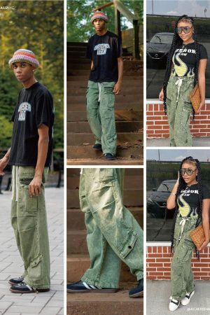 Concert Outfit Drawstring Loose Cargo Jeans