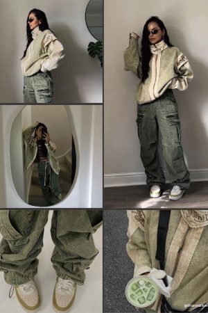 Concert Outfit Drawstring Loose Cargo Jeans