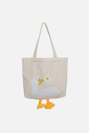 Concert Outfit Duck Flower Canvas Bag