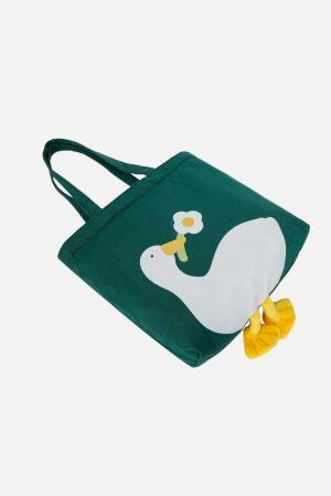Concert Outfit Duck Flower Canvas Bag