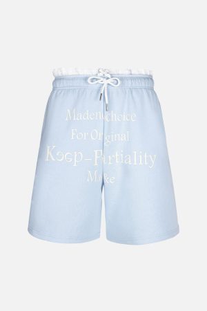 Concert Outfit Elastic Letter Double Waist Shorts