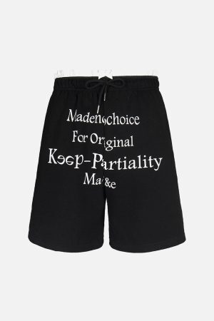 Concert Outfit Elastic Letter Double Waist Shorts