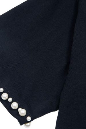 Concert Outfit Elegant Pearl-Embellished Oversized T-Shirt