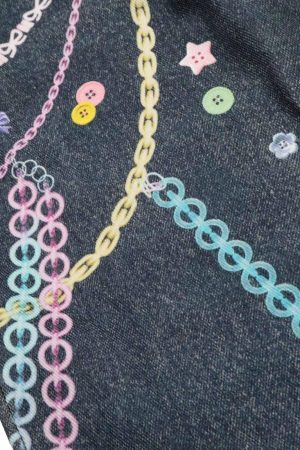 Concert Outfit Embellished Chain Denim Shorts