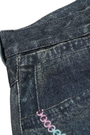 Concert Outfit Embellished Chain Denim Shorts