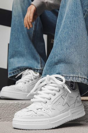 Concert Outfit Embossed Stars Casual Board Shoes