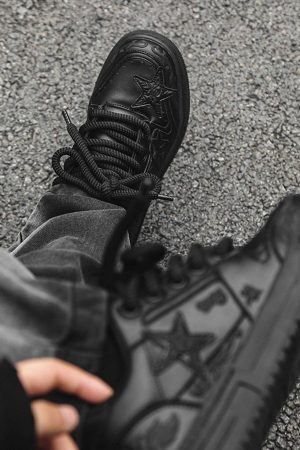 Concert Outfit Embossed Stars Casual Board Shoes