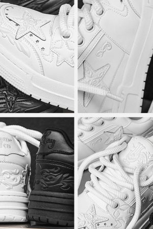 Concert Outfit Embossed Stars Casual Board Shoes