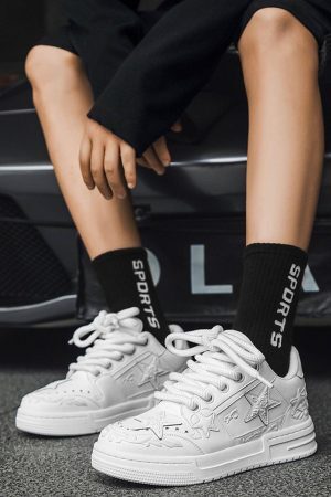 Concert Outfit Embossed Stars Casual Board Shoes