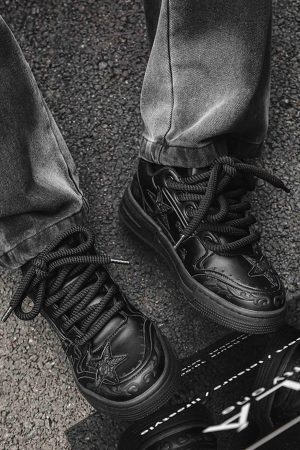 Concert Outfit Embossed Stars Casual Board Shoes