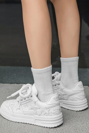 Concert Outfit Embossed Stars Casual Board Shoes