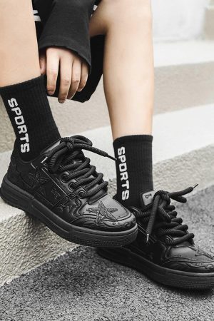 Concert Outfit Embossed Stars Casual Board Shoes