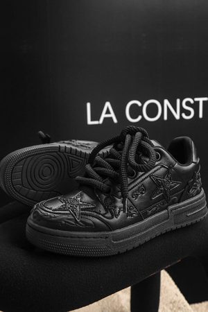 Concert Outfit Embossed Stars Casual Board Shoes