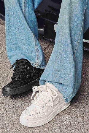 Concert Outfit Embossed Stars Casual Board Shoes