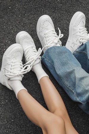 Concert Outfit Embossed Stars Casual Board Shoes