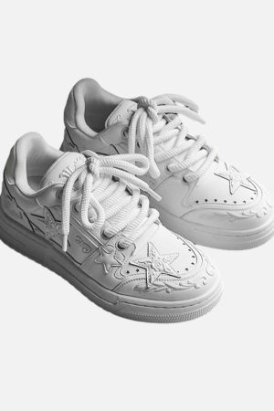 Concert Outfit Embossed Stars Casual Board Shoes