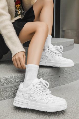 Concert Outfit Embossed Stars Casual Board Shoes