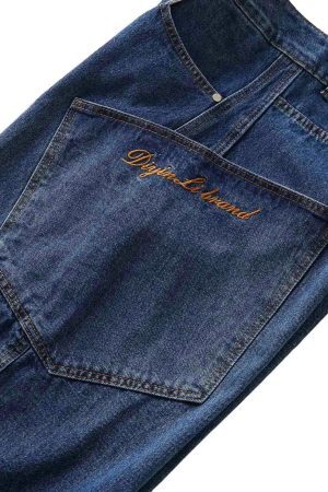 Concert Outfit Embroidered Barrel Leg Jeans