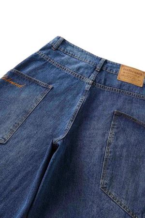 Concert Outfit Embroidered Barrel Leg Jeans