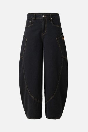 Concert Outfit Embroidered Barrel Leg Jeans