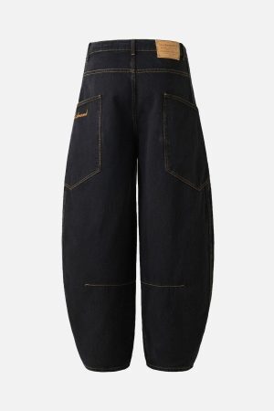 Concert Outfit Embroidered Barrel Leg Jeans