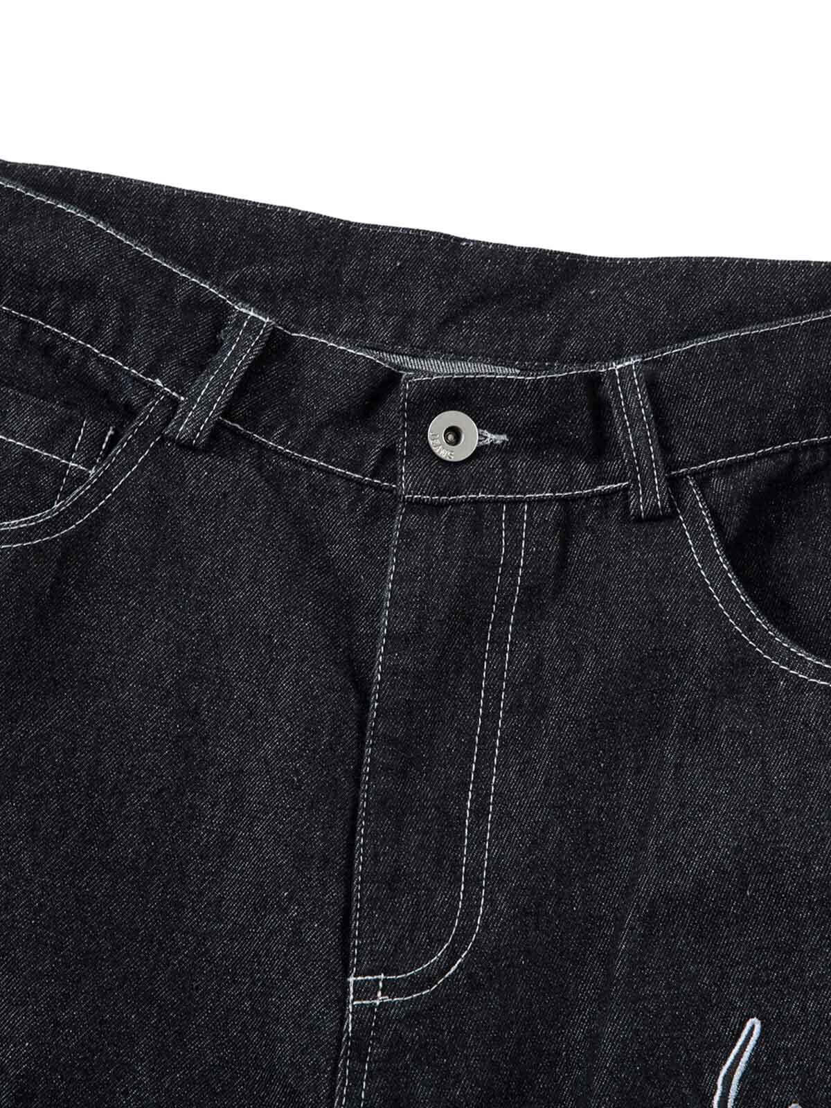 Concert Outfit Embroidered Flame Baggy Jeans Concert Outfit Embroidered Flame Baggy Jeans