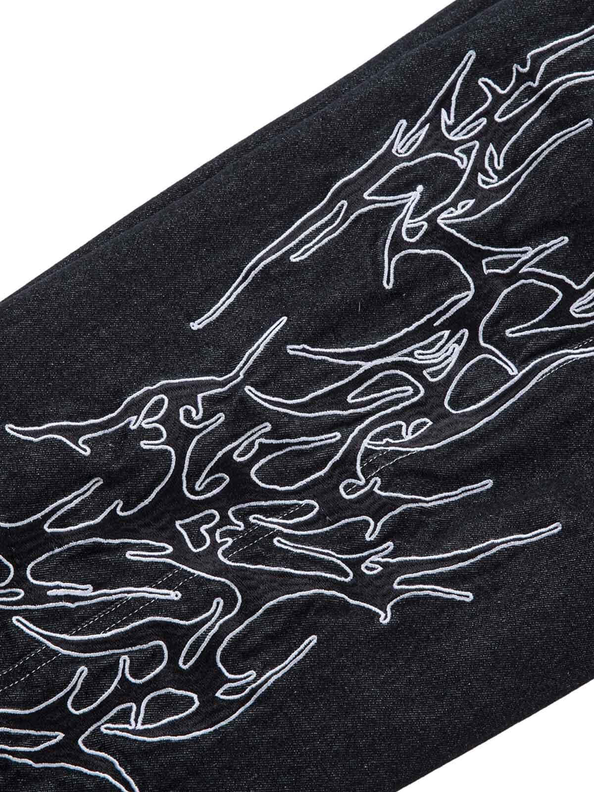 Concert Outfit Embroidered Flame Baggy Jeans Concert Outfit Embroidered Flame Baggy Jeans