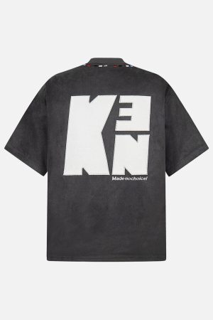 Concert Outfit Embroidered Neckline Oversized T-Shirt