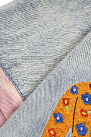 Concert Outfit Embroidered Patch Denim Shirt