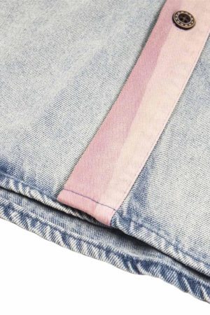 Concert Outfit Embroidered Patch Denim Shirt